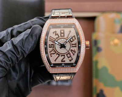 Franck Muller Crazy Hour CZ02 Movement Iced Out 44*53.7mm 316L Steel Watch